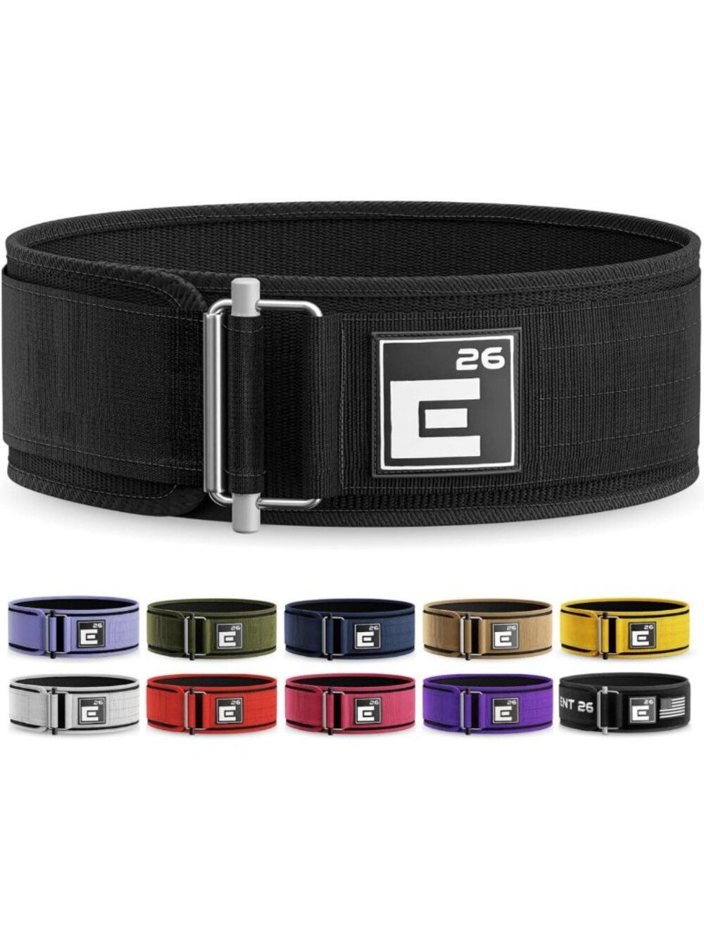 Self-Locking Weight Lifting Belt | 4” Back Support for Gym, Powerlifting
